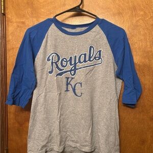 Royals Kids Raglan Shirt - Blue and Gray